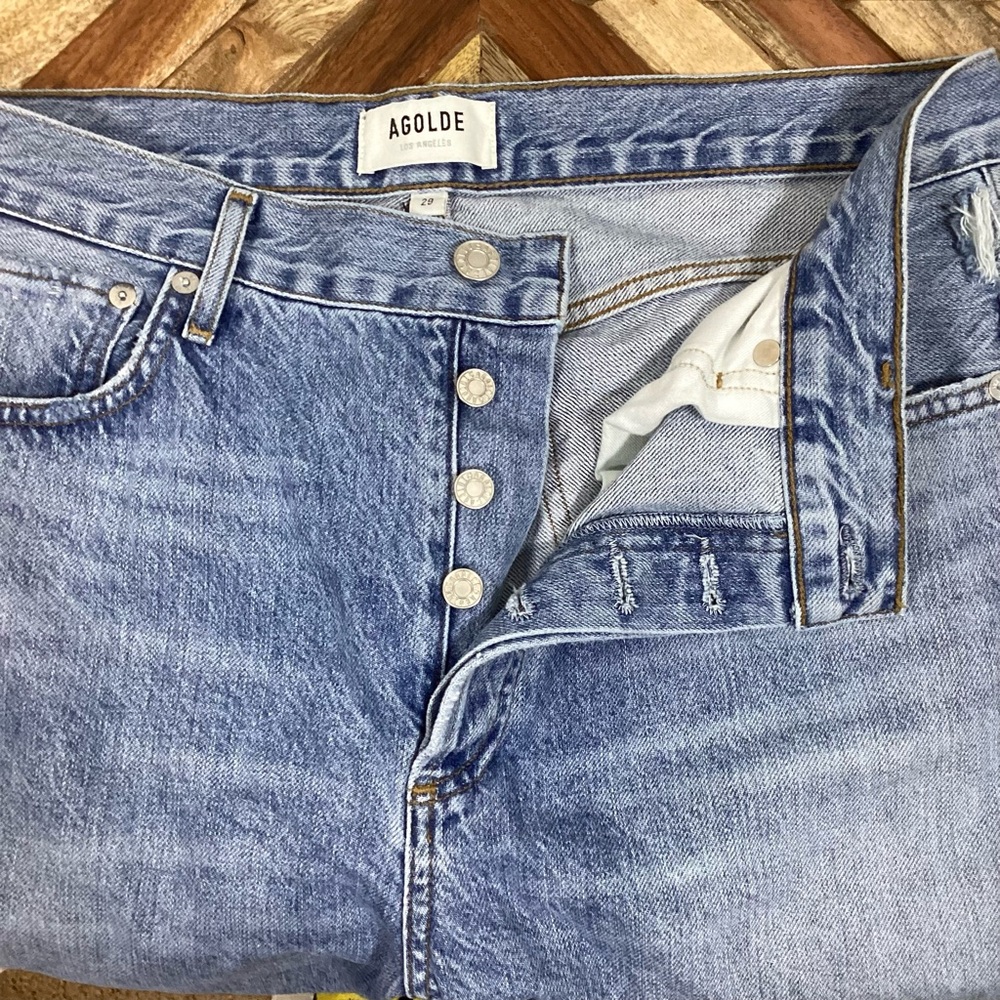AGOLDE Los Angeles JAIME Jeans Women’s Size 29 Button Fly Distressed Light Jamie